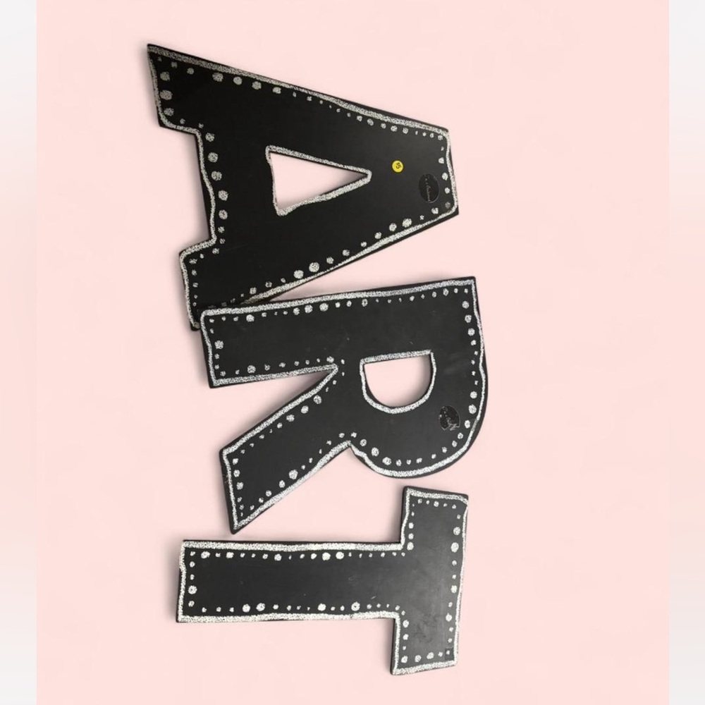 Black and White Chalkboard Wall Decor Letters